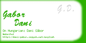 gabor dani business card